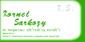 kornel sarkozy business card